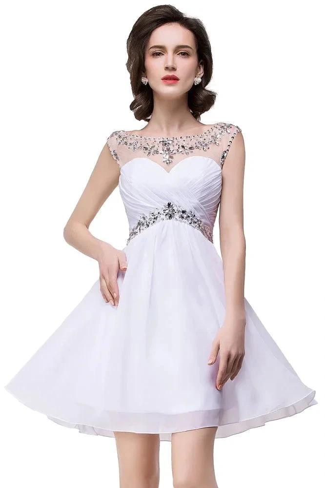 A-line Crystal Jewel Chiffon Party Dress by misshow.com
