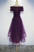 A-line Cute Purple High Low Prom Dress Purple Homecoming dress PD202 by pgmdress