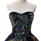 A-line Embroidery Strapless Tulle Prom Dress by misshow.com