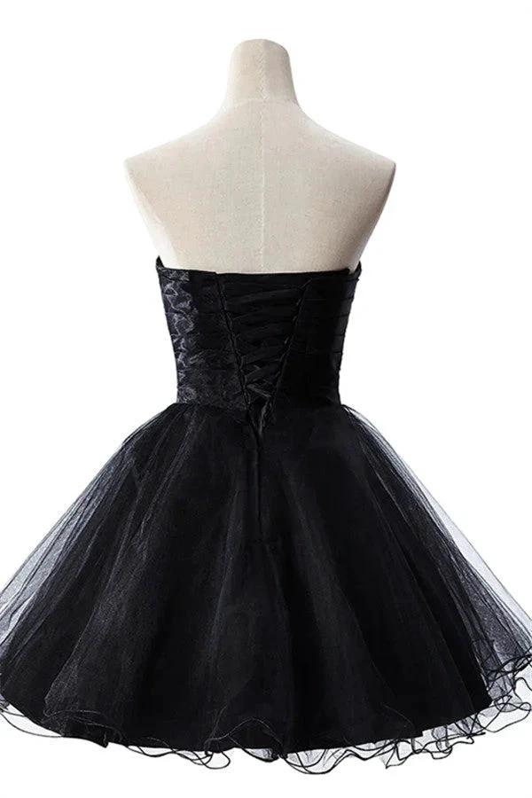 A-line Embroidery Strapless Tulle Prom Dress by misshow.com