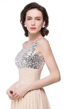 A-line Floor-length Chiffon Evening Dress with Sequined by misshow.com