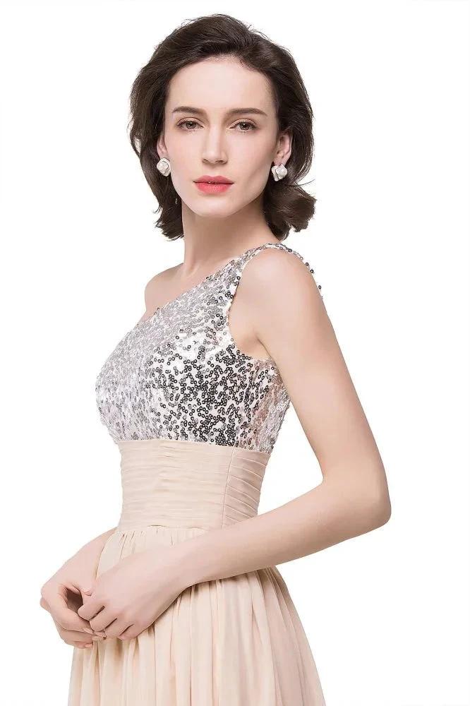 A-line Floor-length Chiffon Evening Dress with Sequined by misshow.com