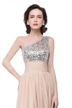 A-line Floor-length Chiffon Evening Dress with Sequined by misshow.com