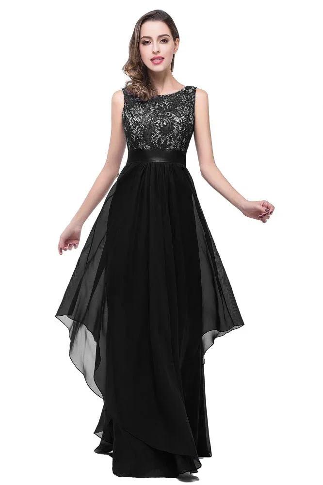 A-line Floor-length Chiffon Lace Evening Dress by misshow.com