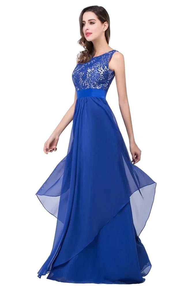 A-line Floor-length Chiffon Lace Evening Dress by misshow.com