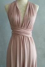 A-line Floor-Length Criss-Cross Straps Blush Spandex Bridesmaid Dress BD043 by pgmdress