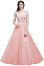A-line Floor-length Tulle Bridesmaid Dress with Appliques by misshow.com