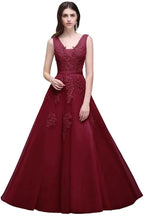 A-line Floor-length Tulle Bridesmaid Dress with Appliques by misshow.com