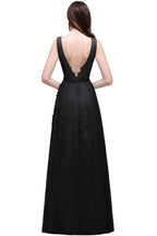 A-line Floor-length Tulle Bridesmaid Dress with Appliques by misshow.com