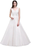 A-line Floor-length Tulle Bridesmaid Dress with Appliques by misshow.com