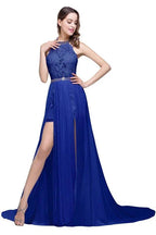 A-line Halter Chiffon Evening Dress with Lace by misshow.com