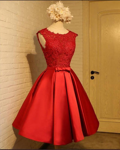 A-Linie Homecoming-Kleid Schickes rotes kurzes Ballkleid Partykleid PD388