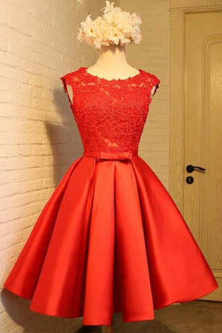 A-Linie Homecoming-Kleid Schickes rotes kurzes Ballkleid Partykleid PD388