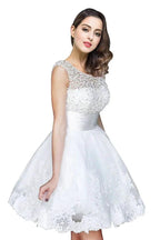 A-line Jewel Tulle Party Beading Dress by misshow.com