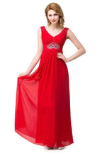 A-line Knee-length V-neck Red Bridesmaid Dresses by misshow.com