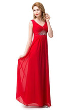 A-line Knee-length V-neck Red Bridesmaid Dresses by misshow.com
