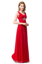 A-line Knee-length V-neck Red Bridesmaid Dresses by misshow.com