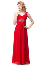 A-line Knee-length V-neck Red Bridesmaid Dresses by misshow.com