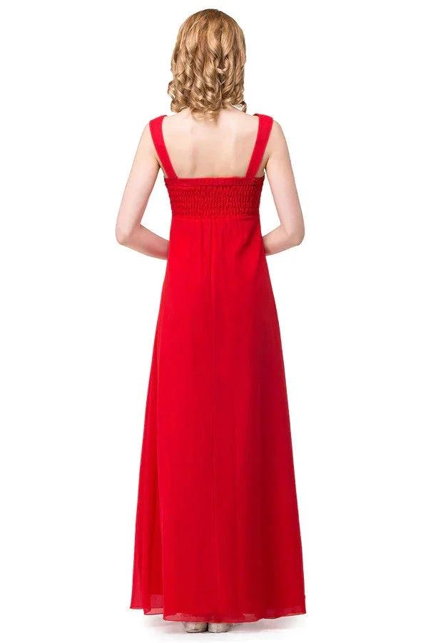 A-line Knee-length V-neck Red Bridesmaid Dresses by misshow.com