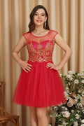 A-Line Lace Appliques Sweetheart Short Evening Dresses by misshow.com
