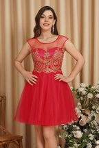 A-Line Lace Appliques Sweetheart Short Evening Dresses by misshow.com