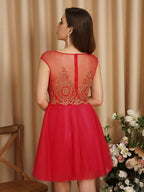 A-Line Lace Appliques Sweetheart Short Evening Dresses by misshow.com
