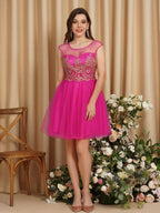 A-Line Lace Appliques Sweetheart Short Evening Dresses by misshow.com