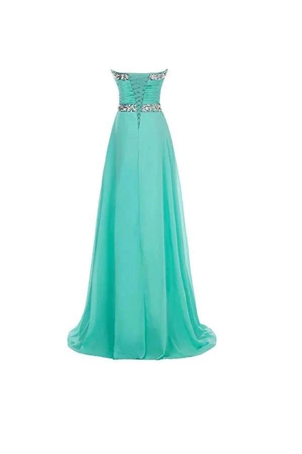 A-line Long Chiffon Prom Dress Evening Gown Crystal Beaded PG250 by pgmdress