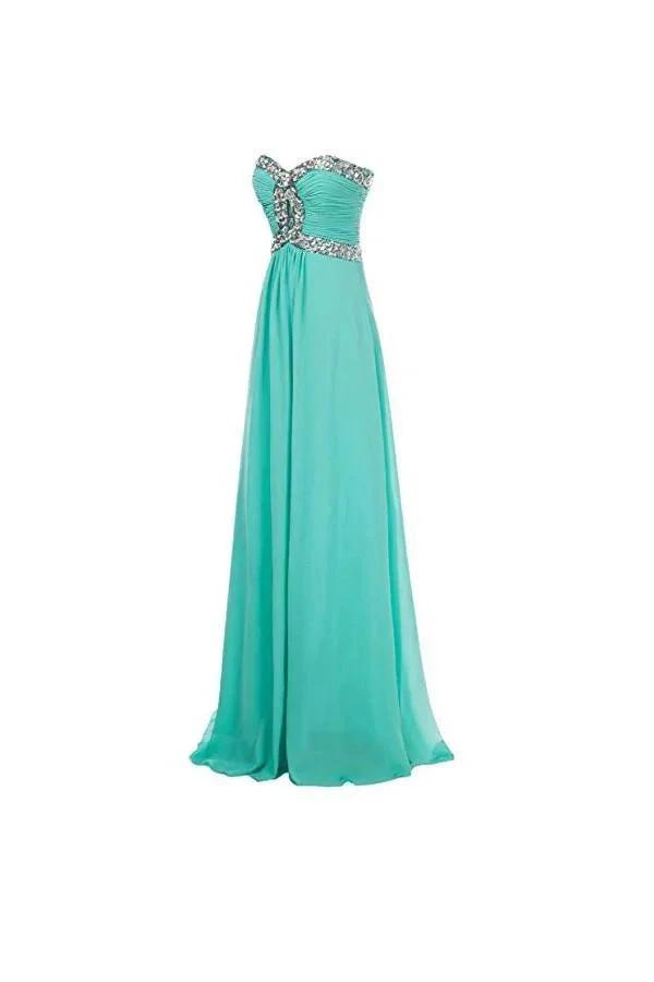 A-line Long Chiffon Prom Dress Evening Gown Crystal Beaded PG250 by pgmdress