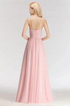 A-line Long Sweetheart Spaghetti Sleeveless Bridesmaid Dress by misshow.com