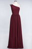 A-Line One-Shoulder Beadings Sleeveless Ruffles Bridesmaid Dress Floor Length Maid of Honor Dress