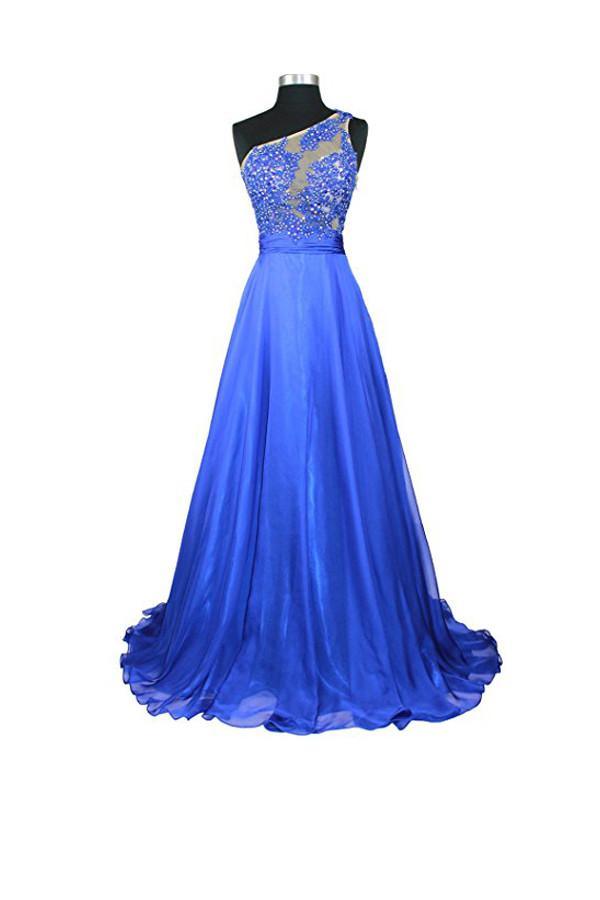 A-line One Shoulder Chiffon Prom/Evening Dresses PG260 Hover Image