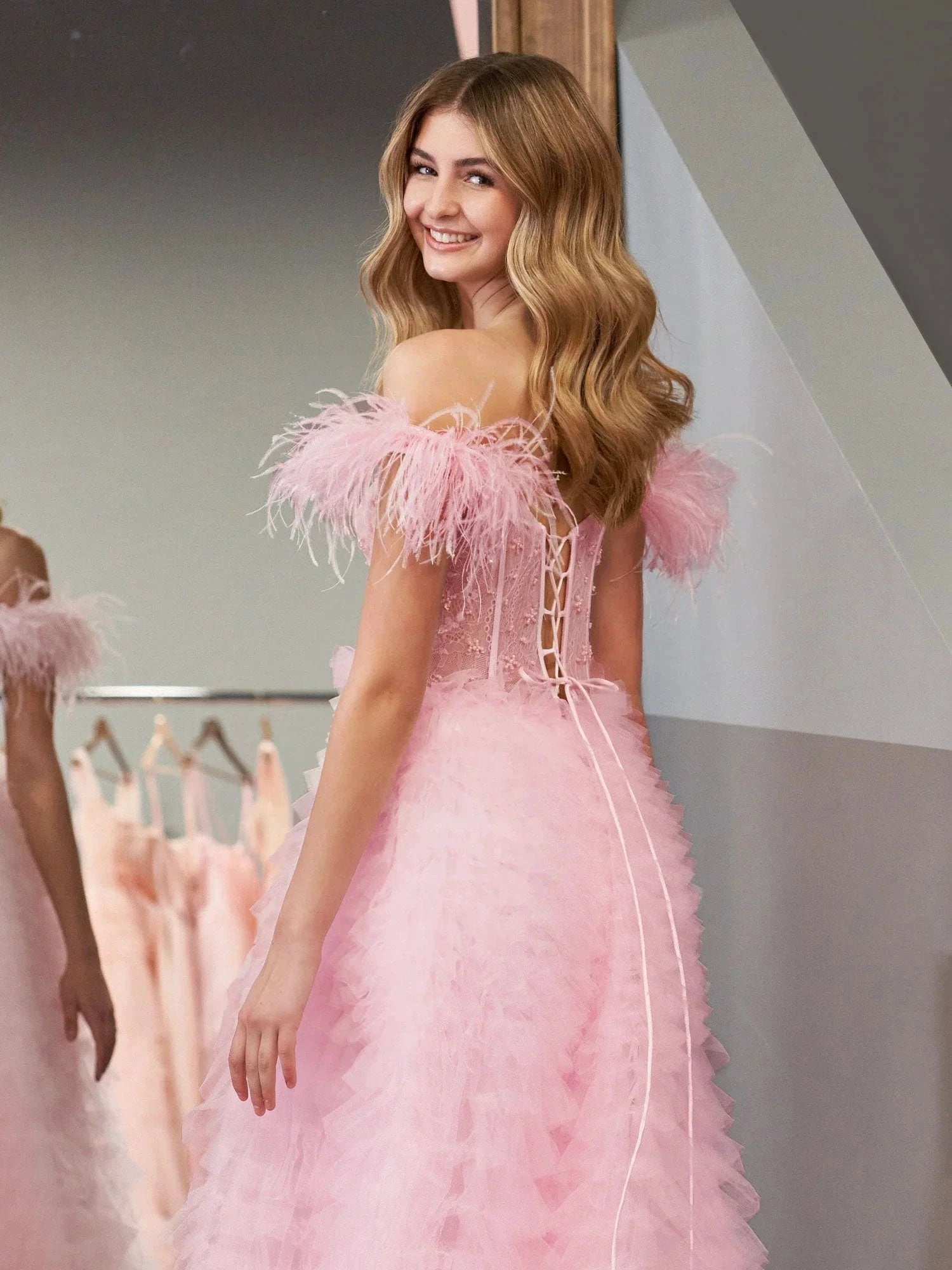 Ingrid |A Line Sweetheart Tiered Tulle Long Prom Dress With Slit by KissProm