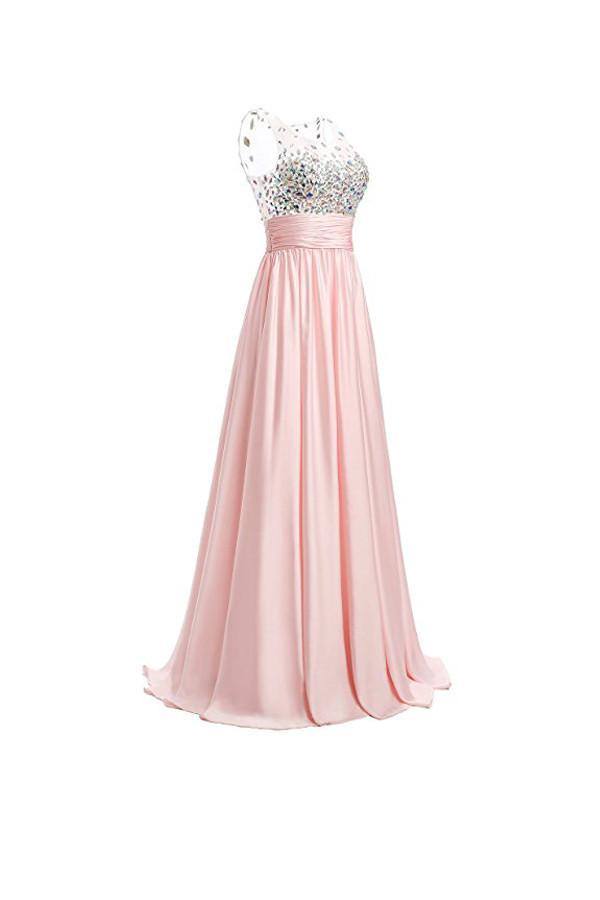 A-line Prom Dresses Floor Length Chiffon Evening Gowns PG255 Main Image
