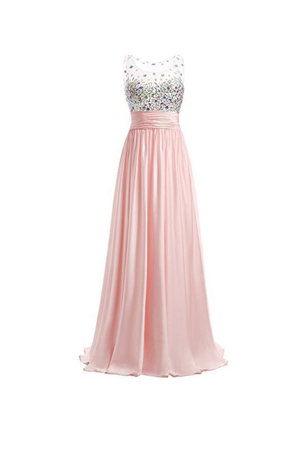 A-line Prom Dresses Floor Length Chiffon Evening Gowns PG255 Hover Image