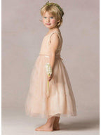 A-Line Sequined Sleeveless Jewel Neck Wedding Party Flower Girl Dresses - photo 2