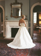 A-line Sleeveless Spaghetti Strap Lace Wedding Dress WD049 by pgmdress