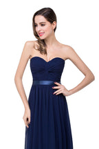 A-line Strapless Chiffon Bridesmaid Dress with Draped