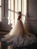 A-line Straps Floor length Beading Wedding Dress Long Prom Dress WD538 by pgmdress