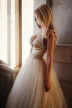 A-line Straps Floor length Beading Wedding Dress Long Prom Dress WD538 by pgmdress