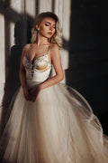 A-line Straps Floor length Beading Wedding Dress Long Prom Dress WD538 by pgmdress