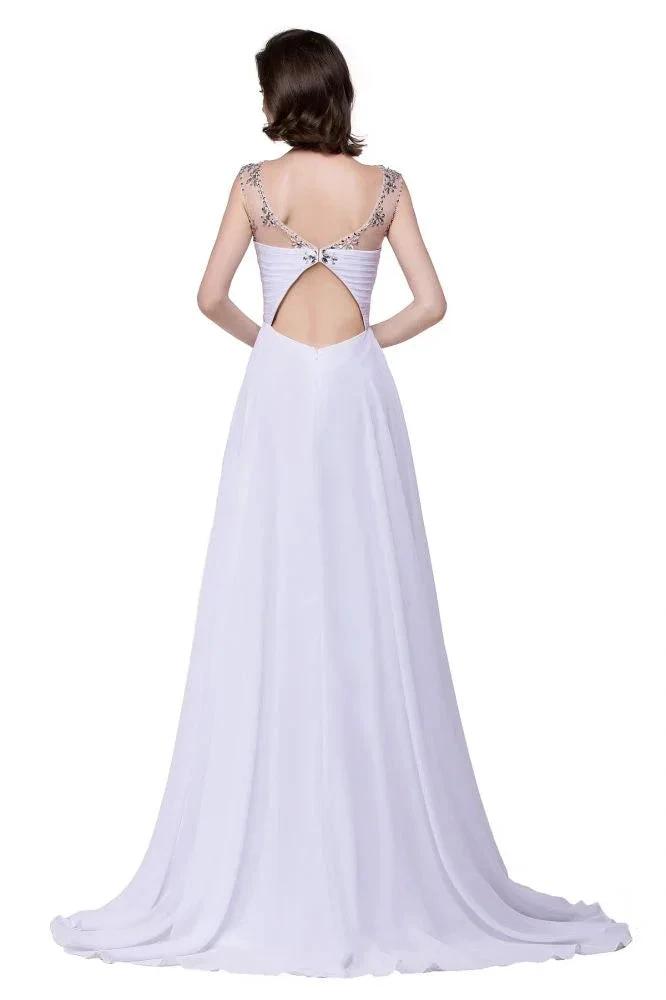 A-line Sweetheart Crystal Chiffon Evening Dress by misshow.com