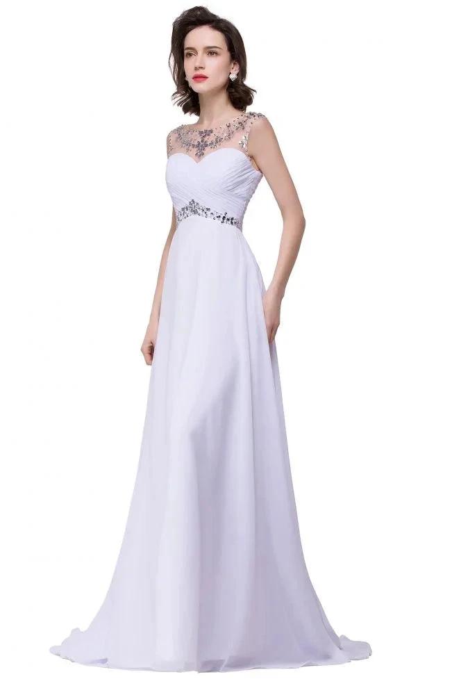 A-line Sweetheart Crystal Chiffon Evening Dress by misshow.com