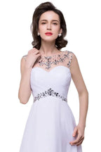 A-line Sweetheart Crystal Chiffon Evening Dress by misshow.com