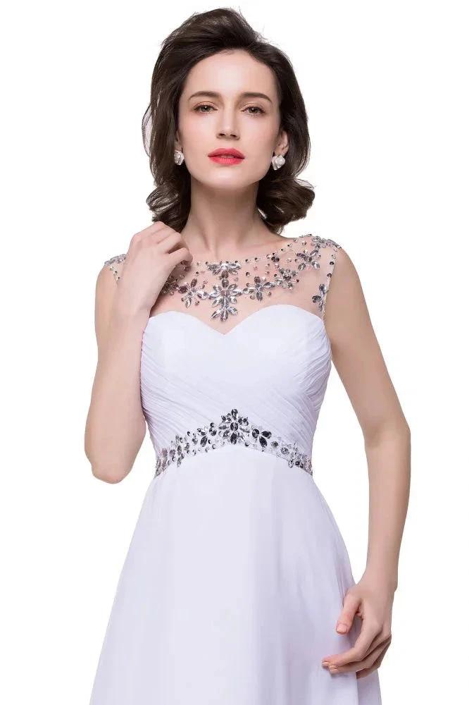 A-line Sweetheart Crystal Chiffon Evening Dress by misshow.com