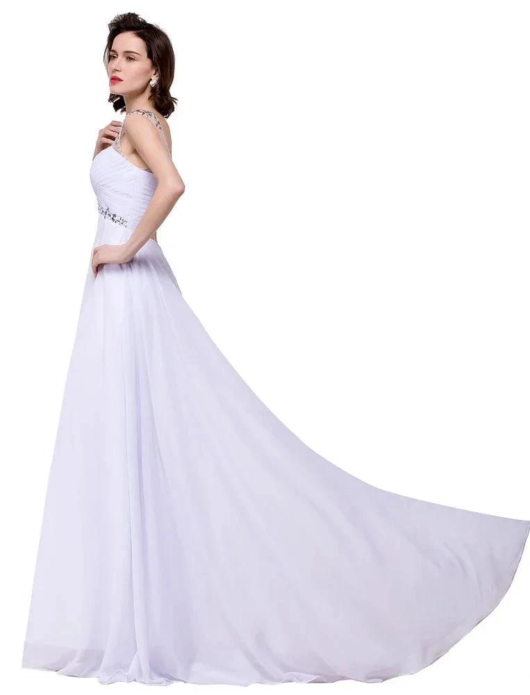 A-line Sweetheart Crystal Chiffon Evening Dress by misshow.com