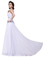 A-line Sweetheart Crystal Chiffon Evening Dress by misshow.com