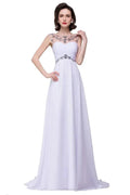 A-line Sweetheart Crystal Chiffon Evening Dress by misshow.com
