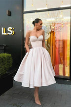 A-line Sweetheart Short Prom Dresses with Beading by misshow.com