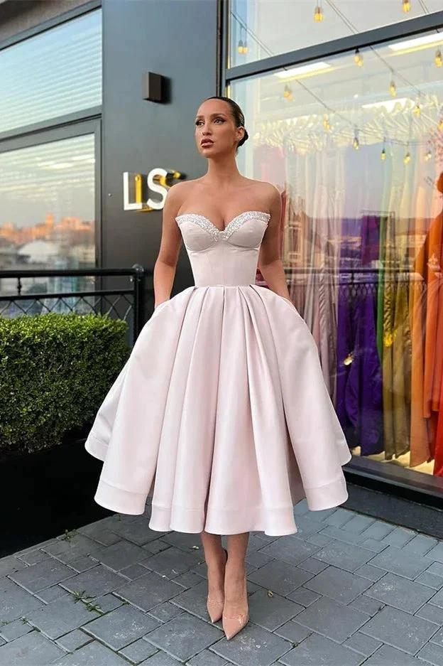A-line Sweetheart Short Prom Dresses with Beading by misshow.com